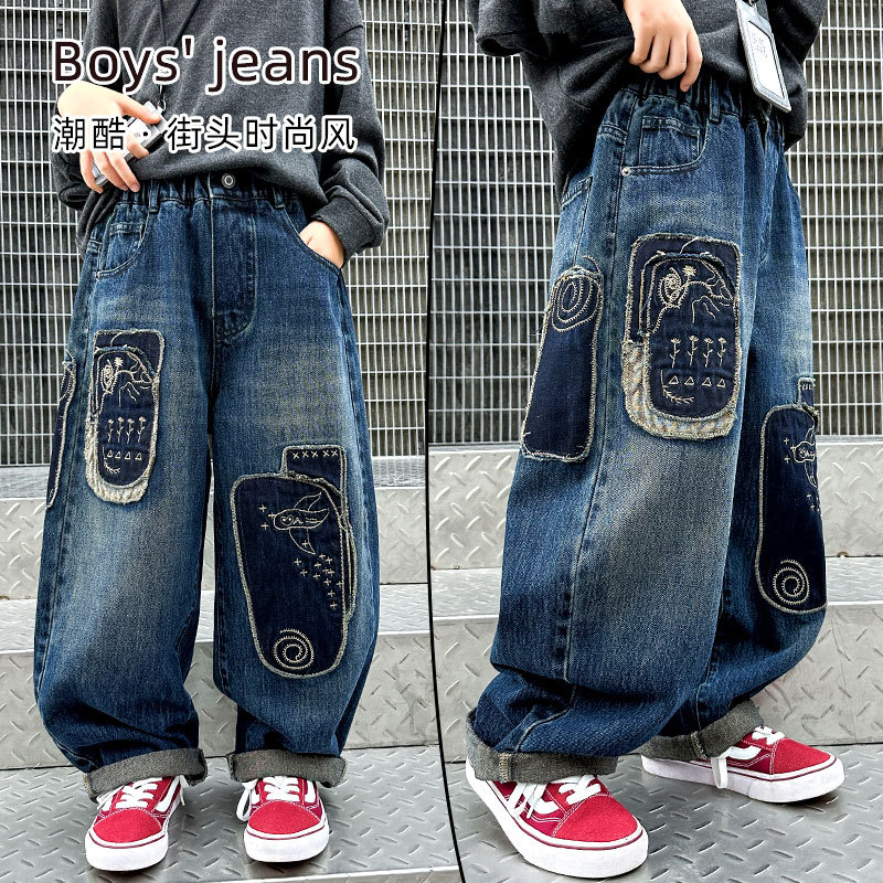 Teenager Boys Jeans Spring Vin - Streetwear Brand Denim ulasan dan harga