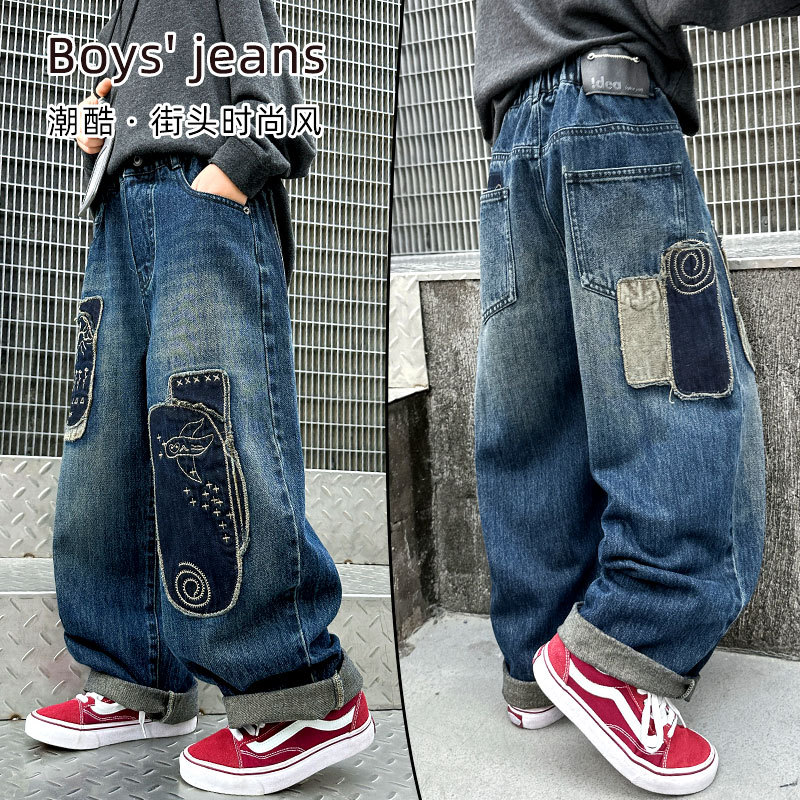 Teenager Boys Jeans Spring Vin - Streetwear Brand Denim ulasan dan harga