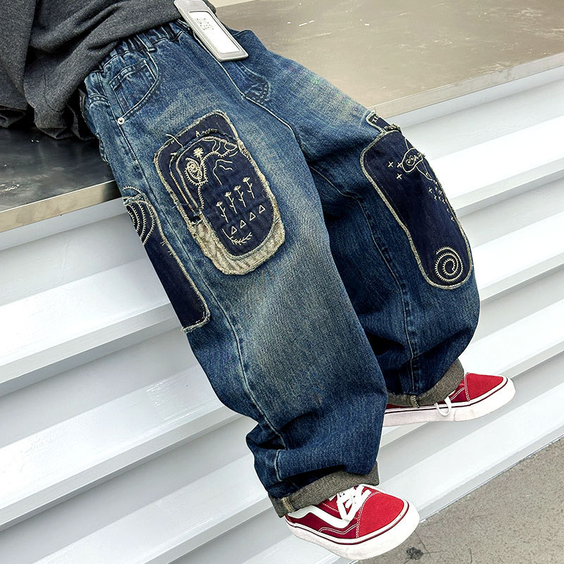 Teenager Boys Jeans Spring Vin - Streetwear Brand Denim ulasan dan harga